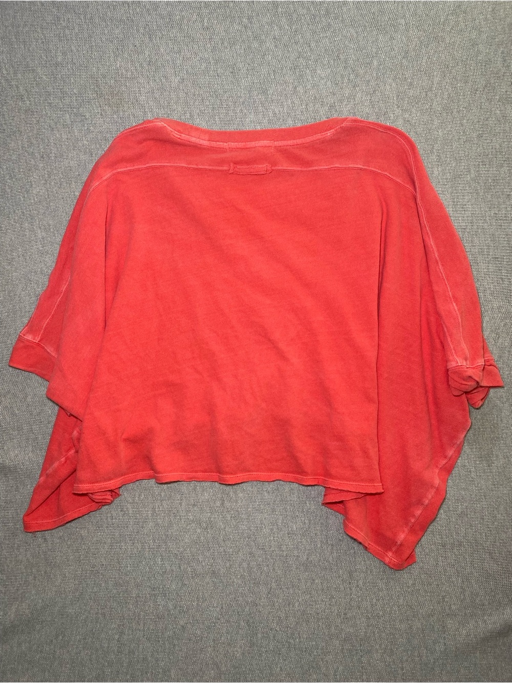 We the Free Oversized Hot Red Coral Cropped Tee Size S - Picture 2 of 6